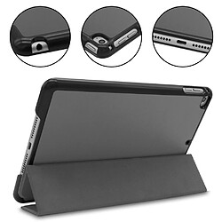 Etui en PU réveil automatique/sommeil triples basculement de la béquille gris pour votre Apple iPad mini (2019) 7.9 pouces/mini 4