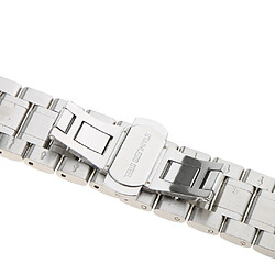 Avis bracelet en acier inoxydable pour hommes montre bracelet bracelet double fermoir en argent 24mm