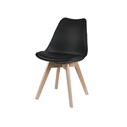 Vente-Unique Lot de 6 chaises JODY - Polypropylène et Hêtre - Noir pas cher