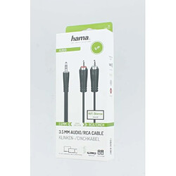 HAMA Câble audio, fiche jack mâle 3,5mm - 2 fiches RCA mâles, stéréo, 5,0 m