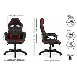 Sense7 SENSE 7 Knight | Siège Gamer Fabric Gaming Chair noir et rouge pas cher