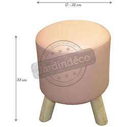 Jardindeco Pouf en polyéréthane piètement bois nude.