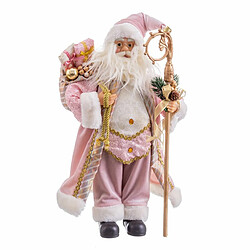 BigBuy Christmas Décorations de Noël Rose Plastique Polyrésine Tissu 45 cm