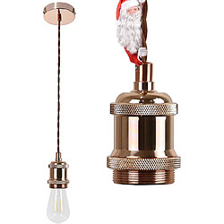 NETTLIFE Suspension Métal Or Rose Diam.10cm E27 Lampe Vintage Suspension Moderne avec Câble 1,3M avec Fixation Plafond pour Salle à Manger, Bar, Café