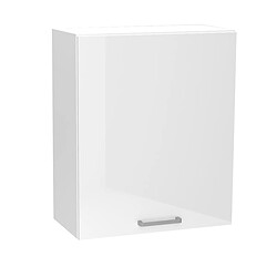 Pegane Meuble haut de cuisine avec 1 porte coloris blanc - longueur 60 x profondeur 28 x hauteur 72 cm