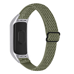 Bracelet en nylon tressée élastique réglable olive verte pour votre Xiaomi Mi Band 4/3