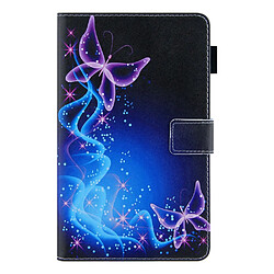 Etui en PU texture croisée avec porte-cartes Papillons violets pour votre Samsung Galaxy Tab A8 10.5 2021 SM-X200/X205