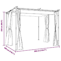 vidaXL Tonnelle avec rideaux 3x3 m Anthracite Acier pas cher