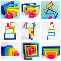 Acheter Universal Les derniers bébés en bois arc-en-ciel maison arbre poupée mini empileur blocs jouets arc-en-ciel bar blocs petites tailles incohérentes jeux de table cadeaux | empilement blocs (couleur arc-en-ciel)