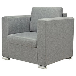 Helloshop26 Fauteuil chaise siège lounge design club sofa salon tissu gris clair 1102084/3