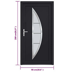 vidaXL Porte d'entrée anthracite 98x200 cm PVC pas cher