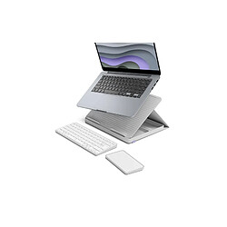 Kit de télétravail Clavier sans fil Azerty Logitech Casa Pop Up Desk Blanc + Support + Pavé tactile