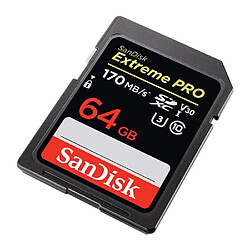 Avis Carte mémoire SanDisk Extreme Pro Carte SD SDHC - SDXC 32 Go - 64 Go - 128 Go - 256 Go Class10 C10 U3 V30 UHS-I Carte noir 64G