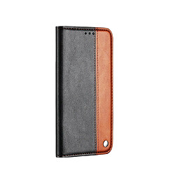 Wewoo Coque Etui à rabat pour ordinateur de bureau couleur solide avec coutures de iPhone 11 Business porte-cartes et emplacements cartes brun