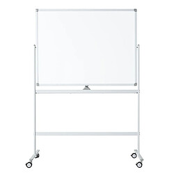 IVOL Tableau blanc mobile - Double face et magnétique - 90 x 120 cm - Blanc