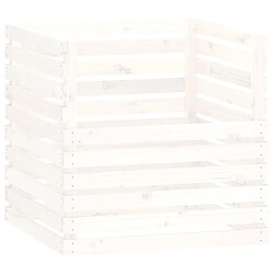 vidaXL Composteur Blanc 80x80x78 cm Bois massif de pin