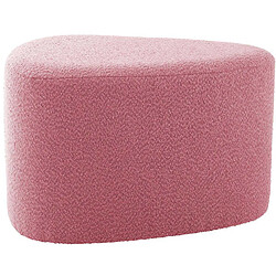 LEITMOTIV Pouf en tissu bouclette Ada Organic Large rose pâle.