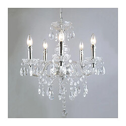 Luminaire Center Lustre en cristal Whiz Chrome 5 ampoules