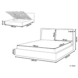 Avis Beliani Lit double avec coffre en velours 180 x 200 cm vert BAJONNA