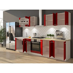 Avis Cstore ULTRA Cuisine complete avec meuble four et plan de travail inclus L 300 cm - Rouge mat