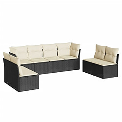 Maison Chic Salon de jardin 8 pcs avec coussins | Ensemble de Table et chaises | Mobilier d'Extérieur noir résine tressée -GKD47052