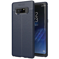 Wewoo Coque pour Samsung Galaxy Note 8 Litchi Texture TPU étui de protection arrière marine