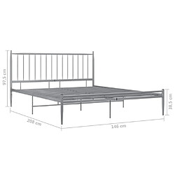 vidaXL Cadre de lit sans matelas gris métal 140x200 cm pas cher