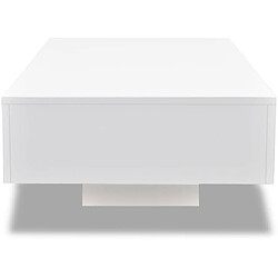 Avis ComfortXL Table Basse Haute Brillance Blanc