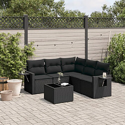 Maison Chic Salon de jardin 6 pcs avec coussins | Ensemble de Table et chaises | Mobilier d'Extérieur noir résine tressée -GKD36048