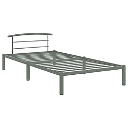 Maison Chic Lit adulte - Lit simple Cadre de lit,Structure du lit Contemporain Gris Métal 90 x 200 cm -MN12450