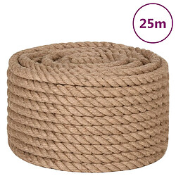 vidaXL Corde de jute 25 m de long 16 mm d'épaisseur