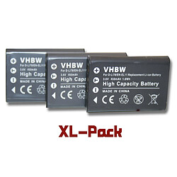 Lot de 3 batteries vhbw 450mAh pour appareil photo Nikon Coolpix S550, S560 comme EN-EL11.