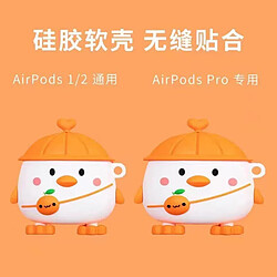 GUPBOO Airpods Coque Housse Étui Protecteur Compatible pour AirPods1/2-Silicone de poulet à l'orange