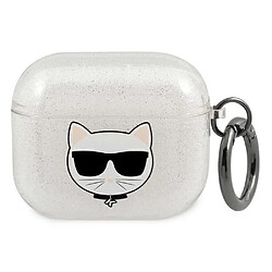 Ozzzo original coque karl lagerfeld kla3uchgs pour apple airpods 3 / silver + glitter