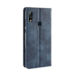 Avis Wewoo Housse Coque Étui en cuir à boucle magnétique avec texture rétro pour Asus Zenfone Max Plus M2. ZB634KL / Zenfone Shot ZB634KLavec porte-cartes et bleu