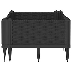 Avis vidaXL Jardinière avec piquets noir 42,5x42,5x28,5 cm PP