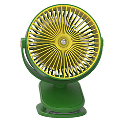 (Vert) Conception Créative de Ventilateur de Clipon Usb Rechargeable Chargeant Le Refroidissement de Ventilateur Portatif