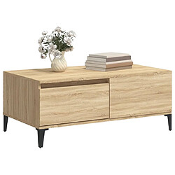 Avis vidaXL Table basse Chêne sonoma 90x50x36,5 cm Bois d'ingénierie