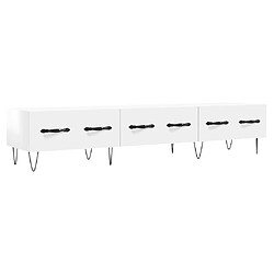 Maison Chic Meuble TV scandinave - Banc TV pour salon blanc brillant 150x36x30 cm bois d'ingénierie -MN94964