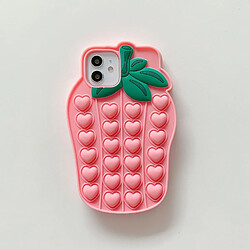 Universal Push Pop Bubble Rose Strawberry Shape Silicone Case pour iPhone 11 Pro Max