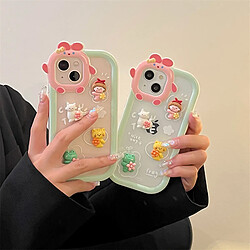 GUPBOO Étui pour iPhone12 Fille en trois dimensions fleur chat niche étui pour téléphone portable fille