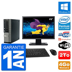 PC Dell 990 SFF Ecran 19" Intel G840 RAM 4Go Disque Dur 2To Windows 10 Wifi - Occasion