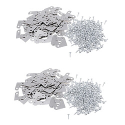 Cintres Pour Photo, 200 Pièces - Renfort De Coin En Métal - Support Plat / Attaches Pour Cadre Photo / Image Avec Vis