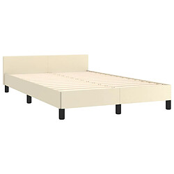 Acheter Maison Chic Lit adulte - Cadre Structure de lit avec tête de lit Contemporain Crème 120x200 cm Similicuir -MN73907