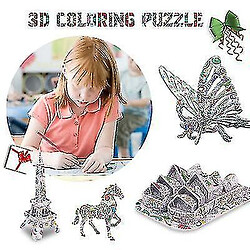 Universal Ensemble de puzzle à colorier 3D 10 pièces, jouets d'artisanat pour enfants, artisanat de peinture ludique et éducatif