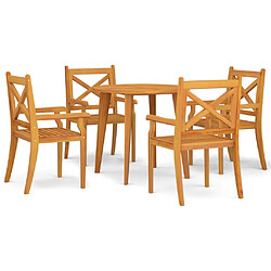 Salle à manger de jardin 5 pcs,Table et chaise à dîner Bois d'acacia solide -MN47514