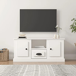 Maison Chic Meuble TV scandinave - Banc TV pour salon blanc 100x35,5x45 cm bois d'ingénierie -MN41119