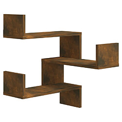 vidaXL Étagère d'angle murale Chêne fumé 40x40x50 cm Bois d'ingénierie