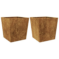 vidaXL Jardinières 2 pcs 50x50x50 cm acier corten