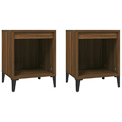 Maison Chic Lot de 2 Tables de chevet - Tables de Nuit Chêne marron 40x35x50 cm